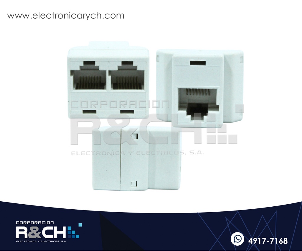 AD-RJ45P Adaptador RJ45 Uno a Dos Plastico Jack