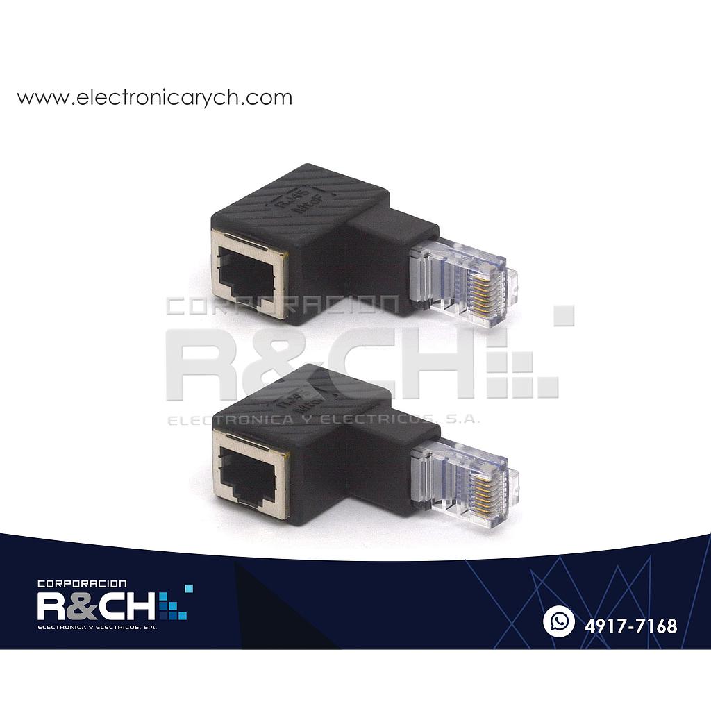 AD-45MCI Adaptador RJ45 Plug a Jack Curvo hacia Abajo