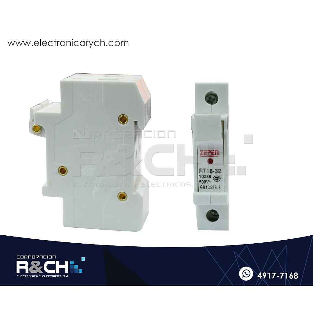 RT32-1P Porta Fusible Para Riel DIN RT18-32 1 Polo