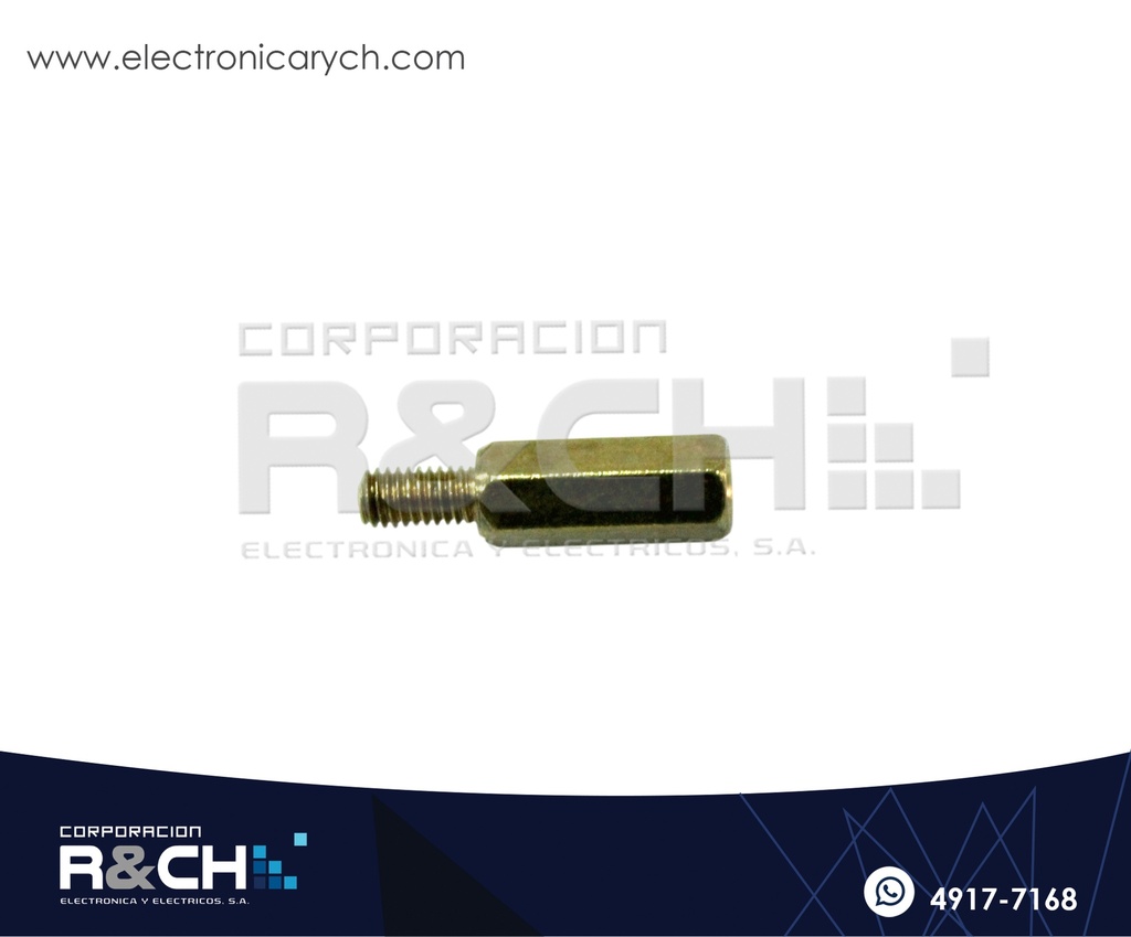 TN-12 Espaciador Dorado 12mm con Tornillo 6mm