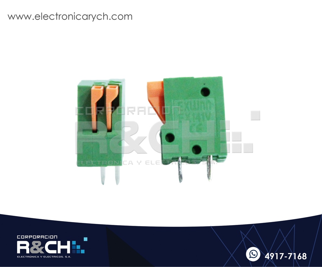 TN-412H Terminal Block 2 Polos Horizontal Tipo Presion