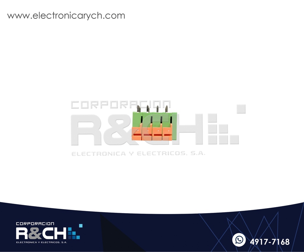 TN-424V Terminal Block 4 Polos Vertical 5.08mm Tipo Presion