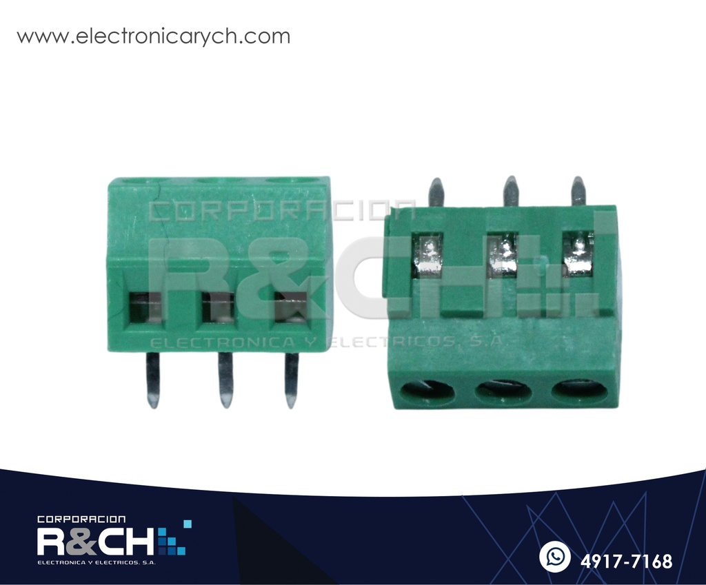 TN-3813 Terminal Block 3 Polos 3.81mm Verde