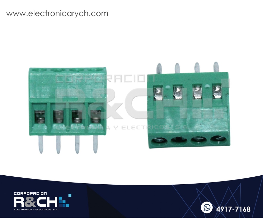 TN-2544 Terminal Block 4 Polos 2.54mm Verde