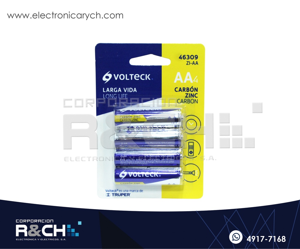 46309 bateria de Carbon Zinc AAx4 Voltech