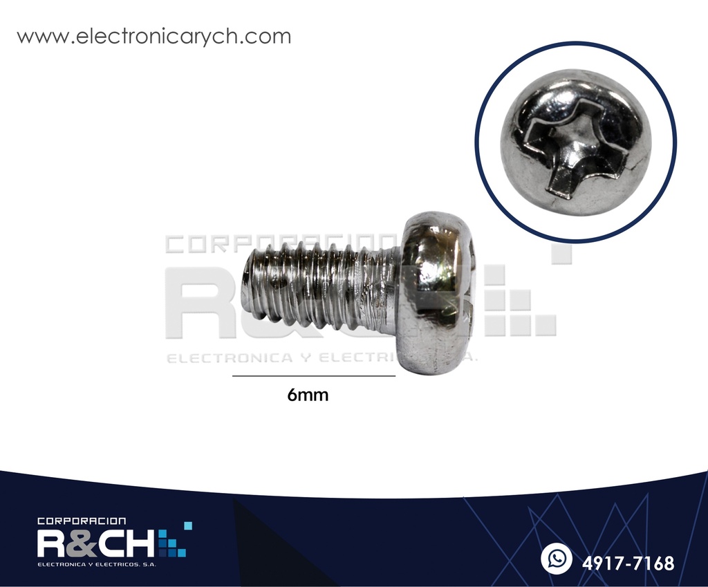 TOR-R306 Tornillo M3x6mm Cabeza Redonda