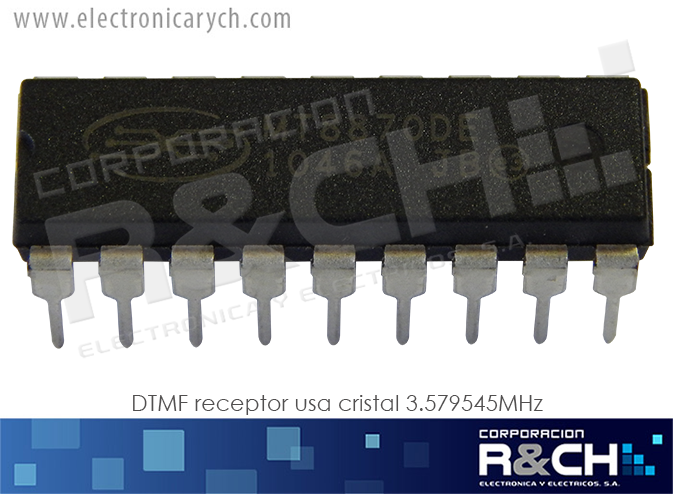 MT8870 DTMF receptor usa cristal 3.579545MHz