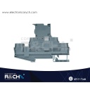 TN-TB4 Bornera Doble Piso 4mm Con porta Fusible gris