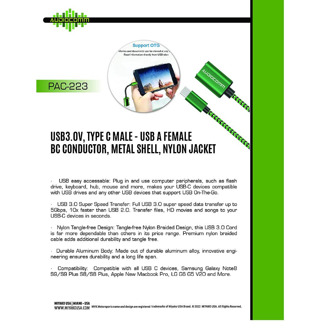 PAC-223 Extension Tipo C a Jack USB Audiocomm