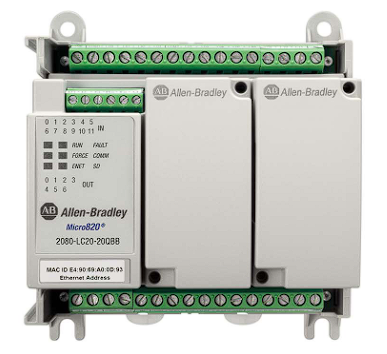 Micro820 PLC 12DI 4AI 7DO 1AO, ETH, RTC, microSD, 2plugin