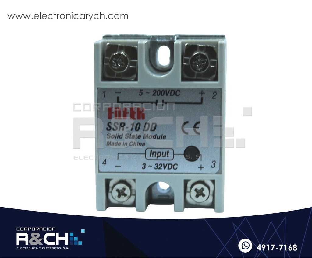 RL-SSR10DD Relay de Estado Solido 10A 3-32VDC 5-200VDC