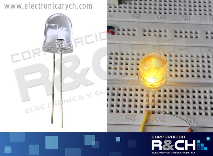 LD-10AT LED 10mm amarillo jumbo brillante 30K MCD