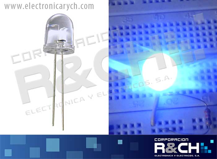 LD-10AZT LED 10mm azul jumbo ultrabrillante 25K MCD