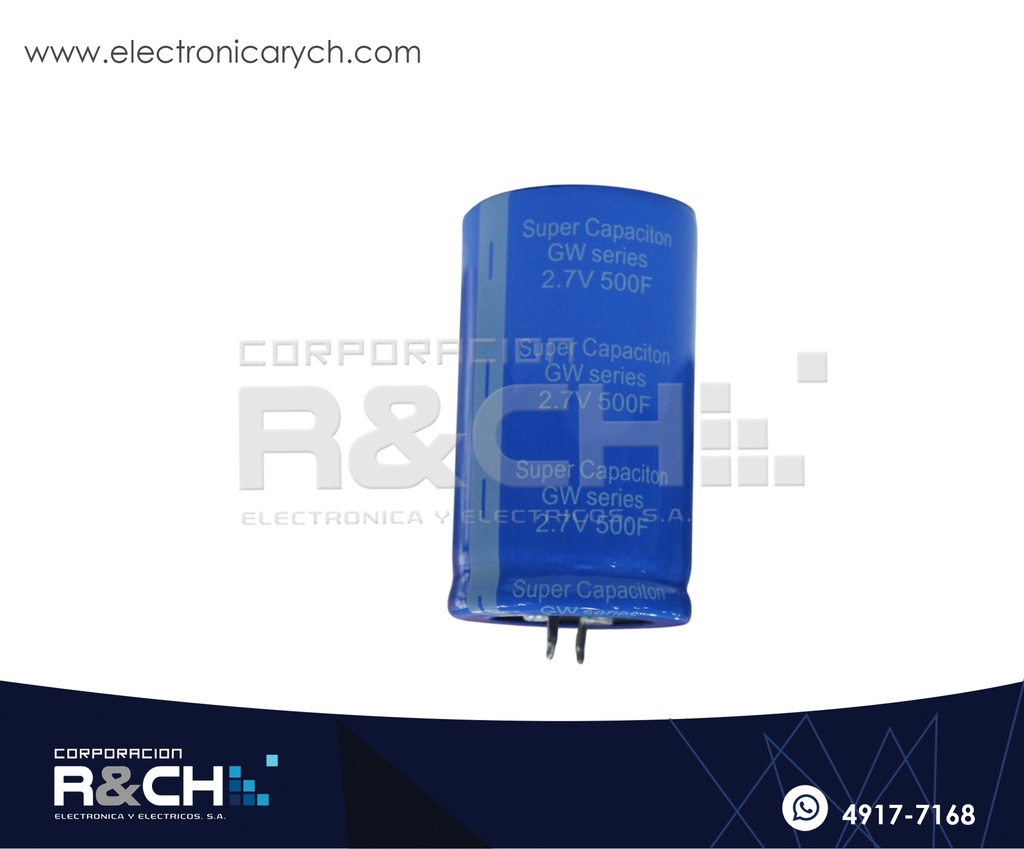 FE-500F/27 Super Capacitor 400F 2.7V 2 pin para placa