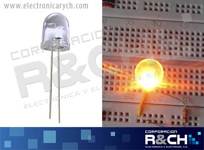 LD-10NT LED 10mm naranja jumbo brillante 20K MCD