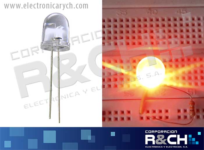 LD-10RT LED 10mm rojo ultrabrillante 35K MCD