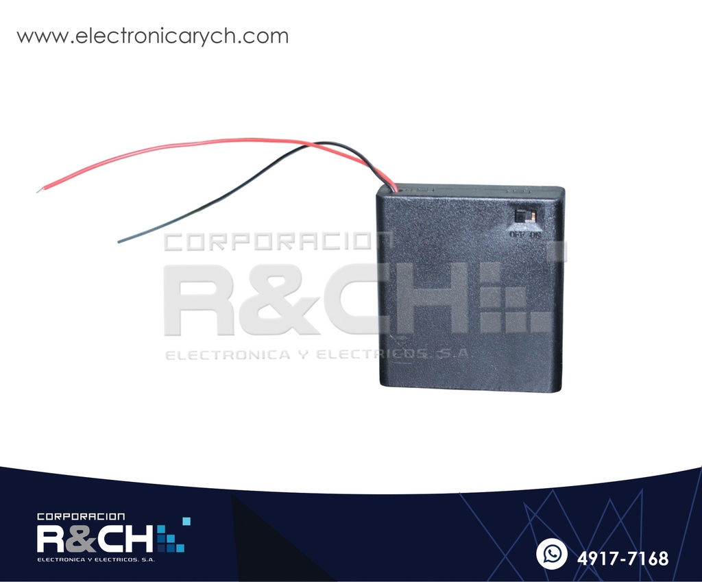 PR-B4XAAPS Porta Bateria 4xAA horizontal con Switch