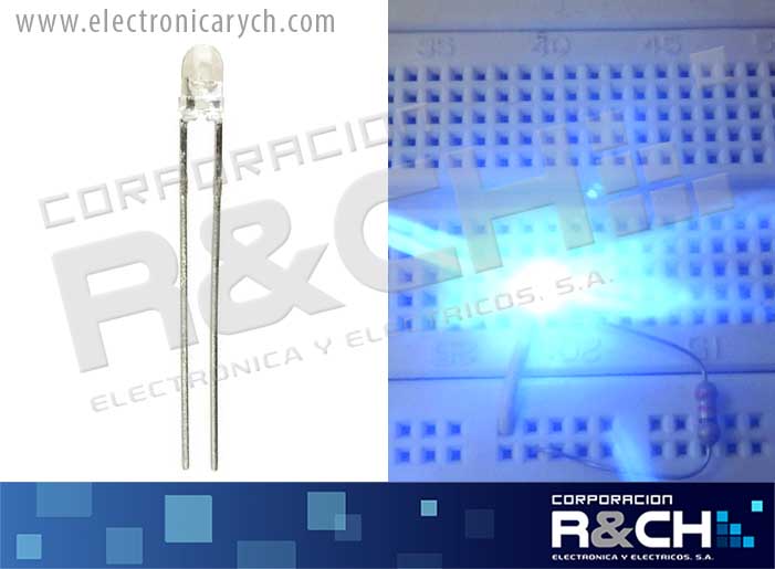 LD-3LB7C LED 3mm azul 4k MCD