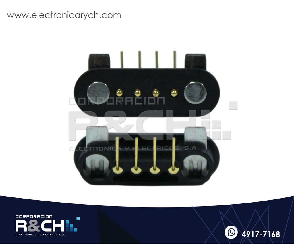 CN-M4PP Conector Magnetico Pogo 4 Pin para Placa Hembra y Macho