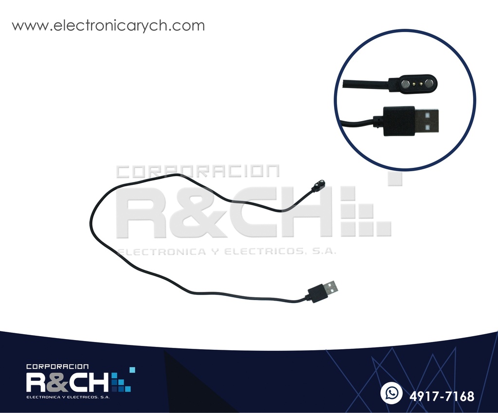 CN-M2PC Conector Magnetico Pogo 2 Pin Hembra con Cable USB