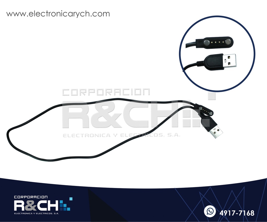 CN-M4PC Conector Magnetico Pogo 4 Pin Hembra con Cable USB