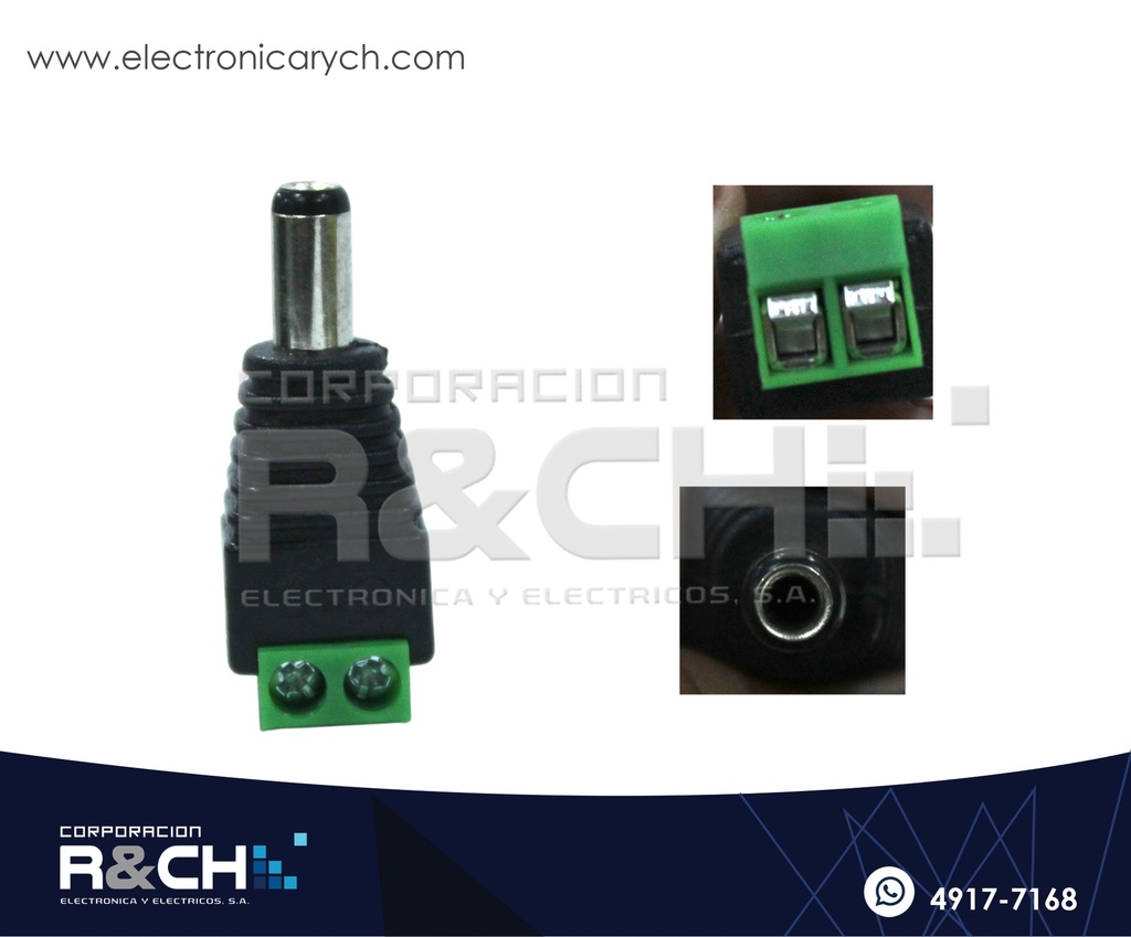 AD-5525M Adaptador DC 2.5mm Tipo Plug CCTV a Bornera