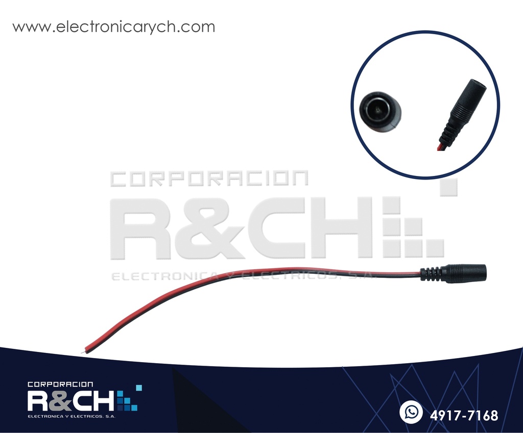 CB-5521F Jack DC 5.5mmx2.1mm con Cable 20cm