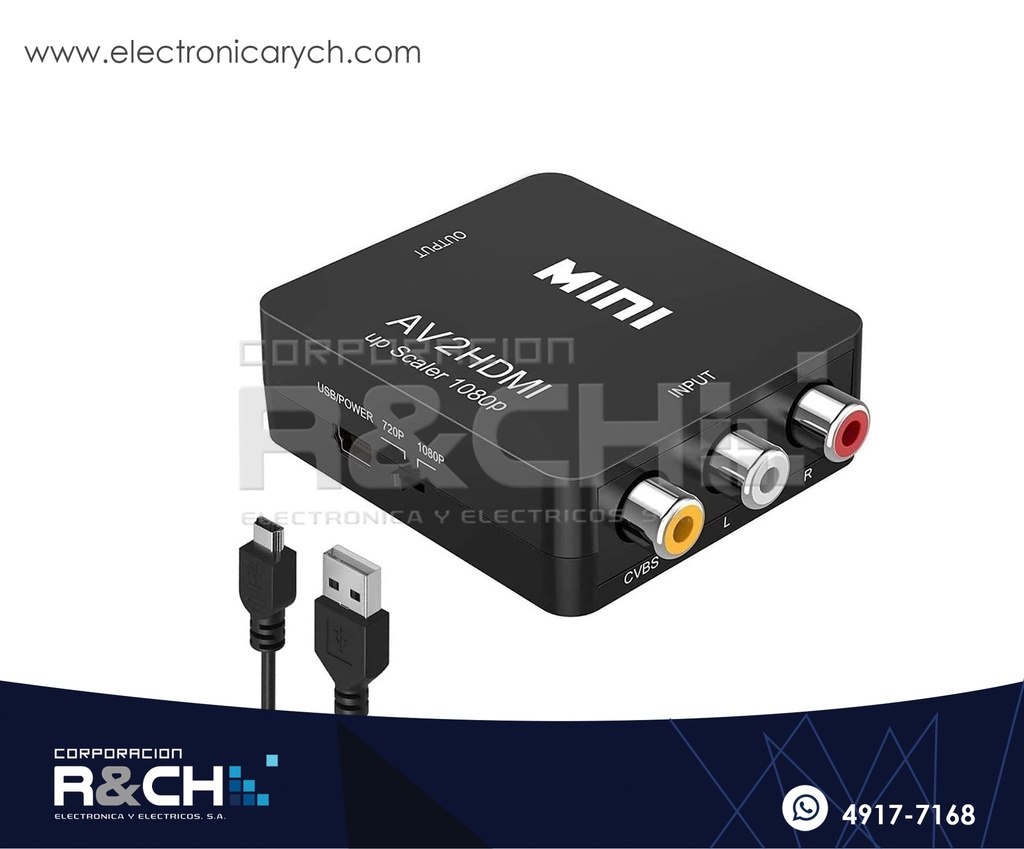 M-106 Convertidor de AV a HDMI Calidad de Imagen 1080P