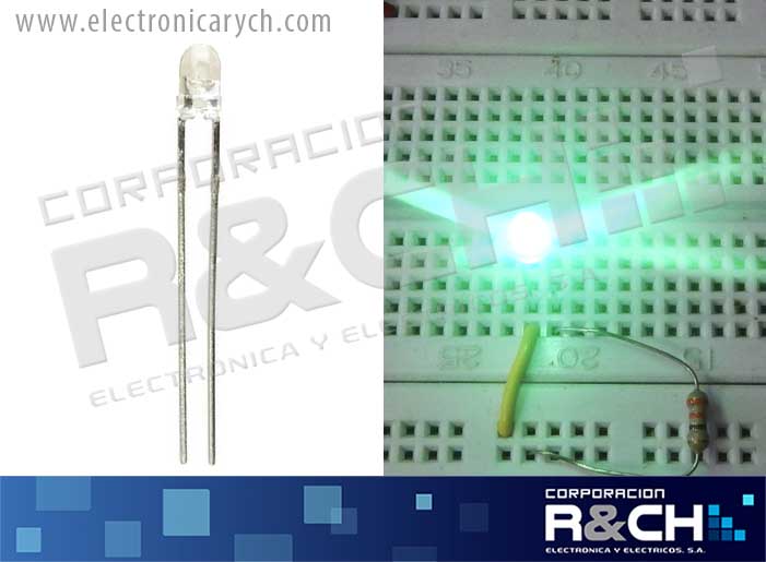 LD-3PG0C LED 3mm verde tierno 8kMCD 30º
