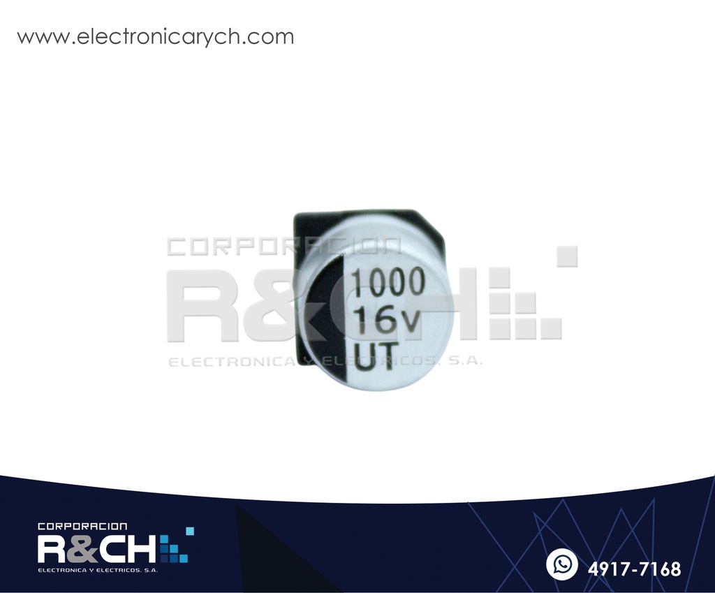 FE-SMD1000UF/16 Filtro Electrolítico aluminio 1,000uF 16V SMD