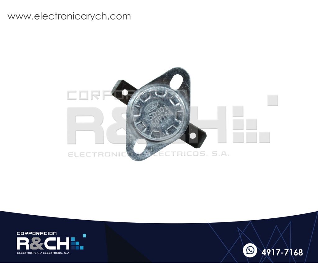 SW-1675 Switch Termostato 16A 250V 75º NC KSD301