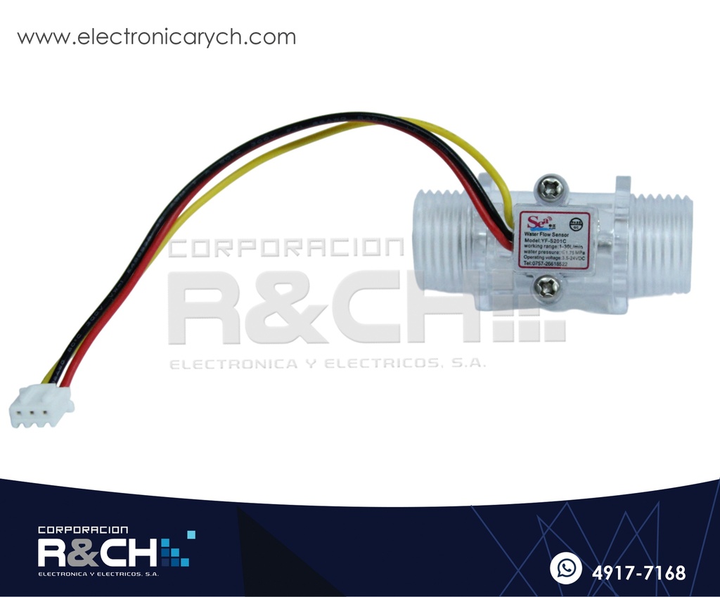 SEN-S201C Sensor de Flujo de Agua DN15 Transparente