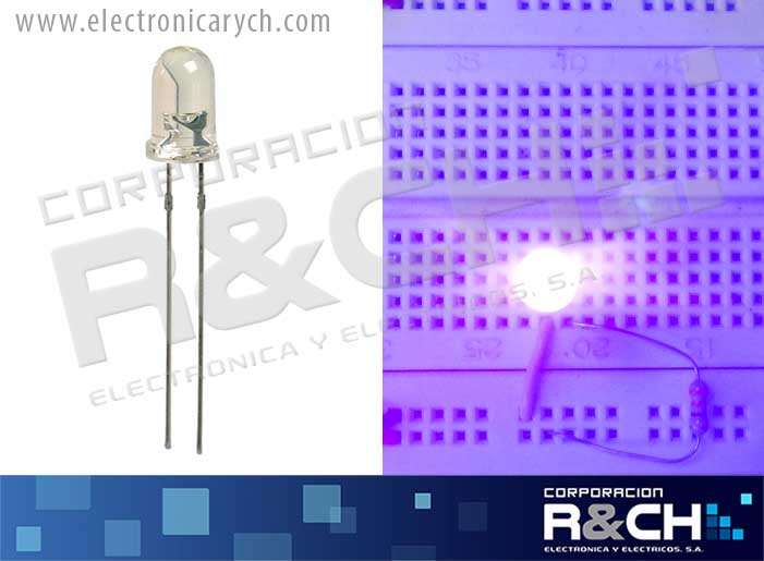 LD-5UV LED 5mm Ultra Violeta 365nm