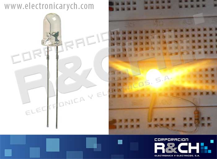 LD-5A/8000 LED 5mm amarillo 8000MCD