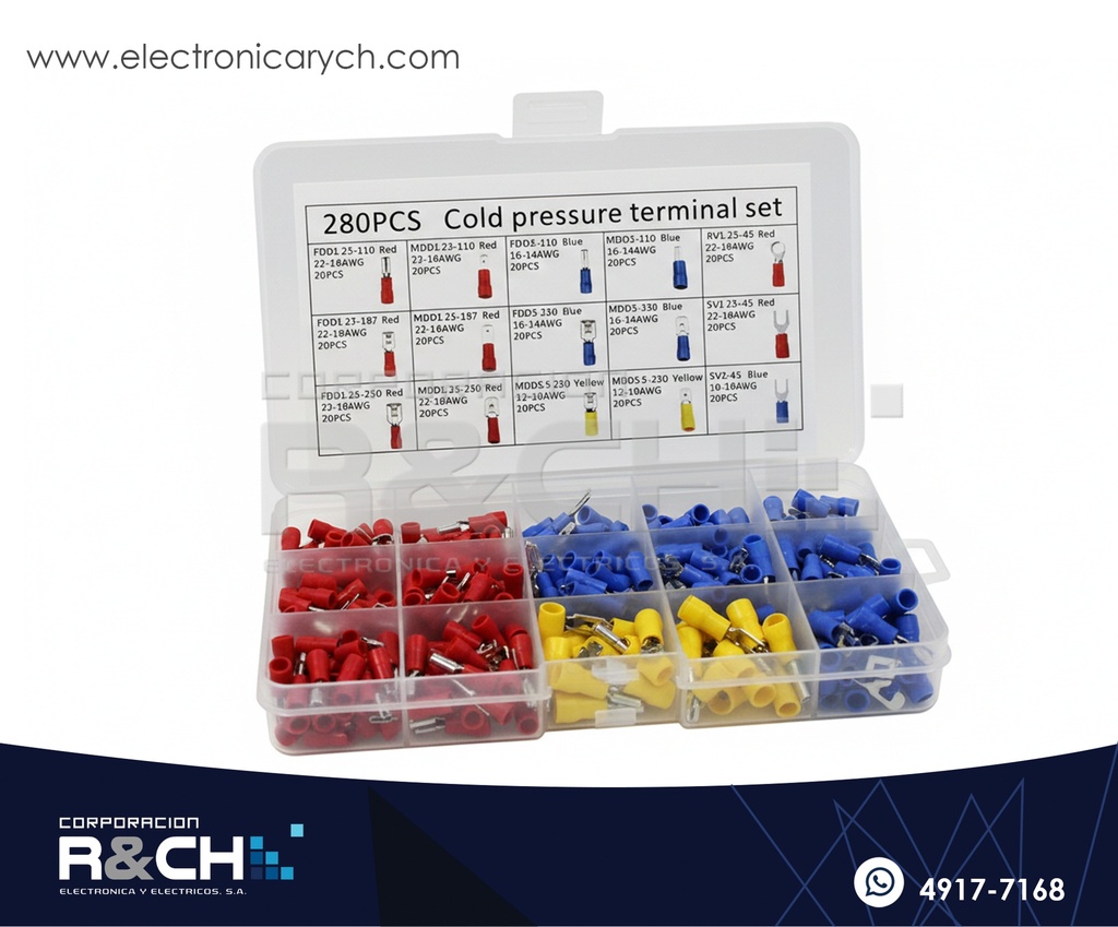 SX-280T Kit de Terminales de 280 piezas