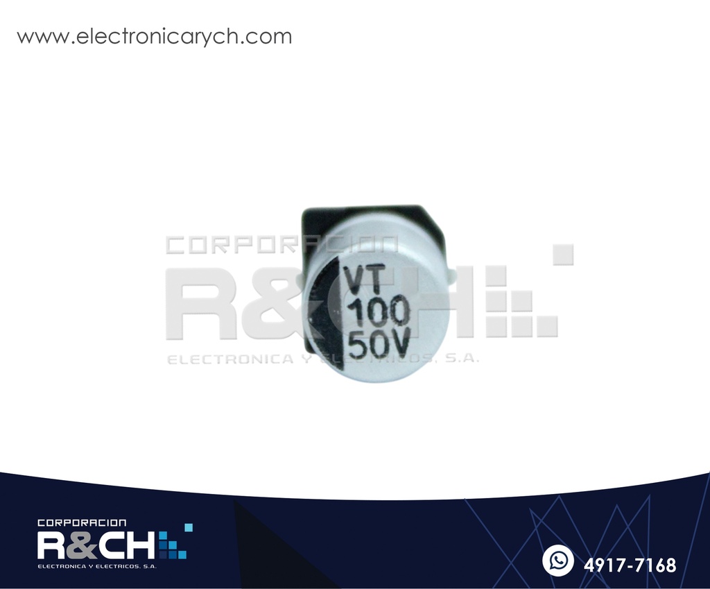 FE-SMD100UF/50 Filtro Electrolítico Aluminio  100uF 50V SMD