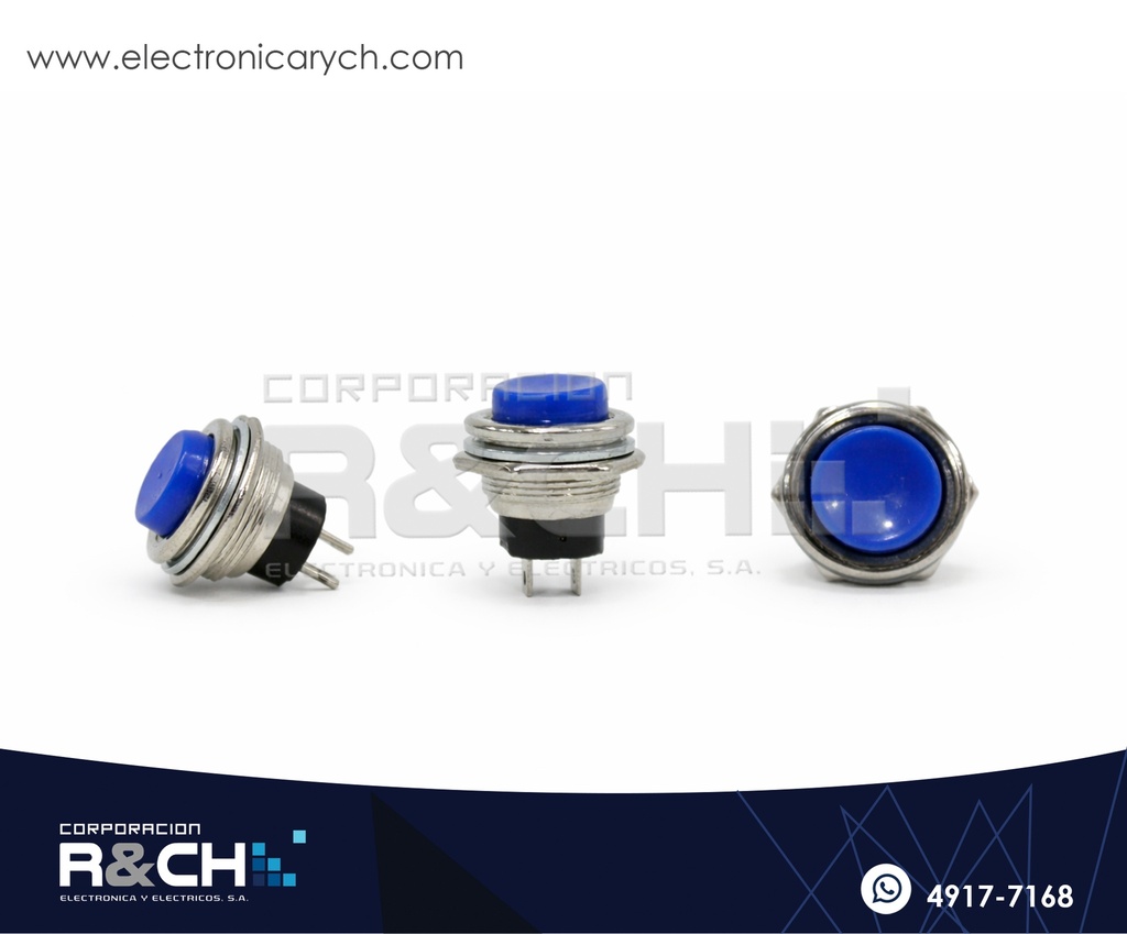 SW-212AZ Switch Pulsador 16mm Azul 3A