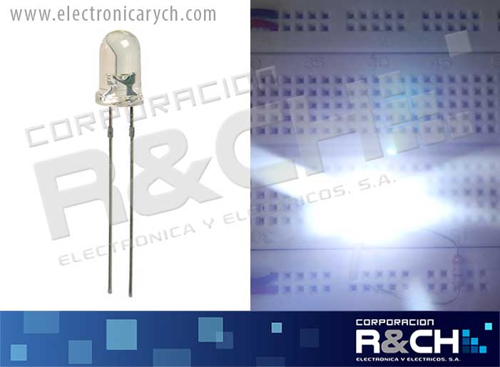 LD-5XW8C LED 5mm blanco 15k MCD 30º