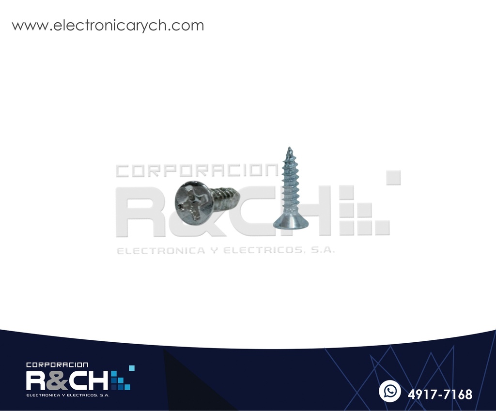 TOR-KZ314 Tornillo 3x14mm Cabeza avellanada Cubierto de Zinc