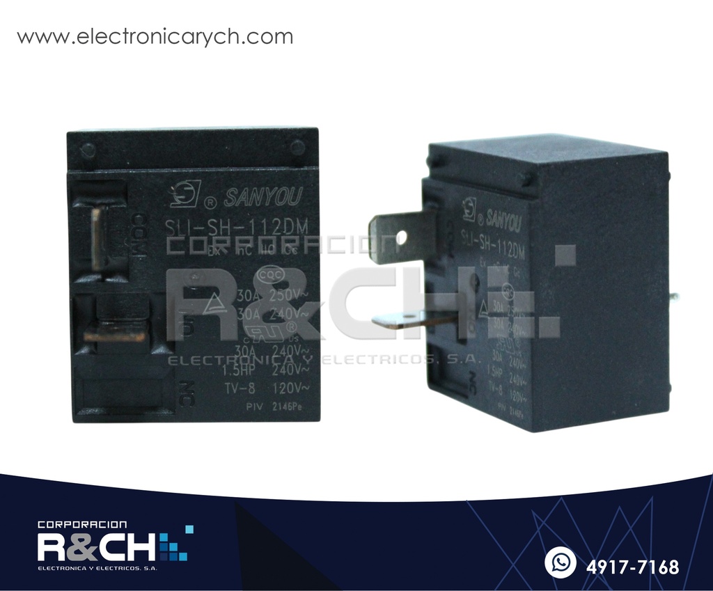 RL-SH112DM Relay  12V  1 Polo 1 Tiro SANYOU SLI-SH-112DM  30A