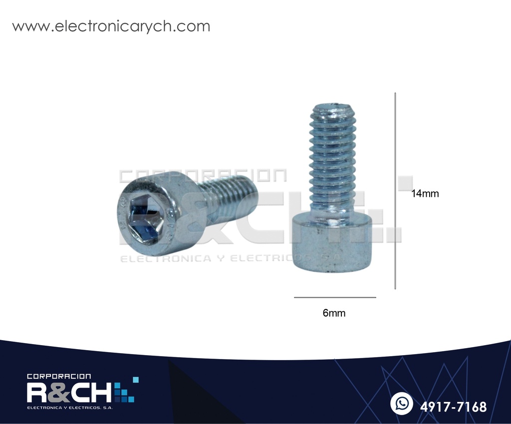 TOR-H614G Tornillo M6x14mm Cabeza Hexagonal Galvanizado