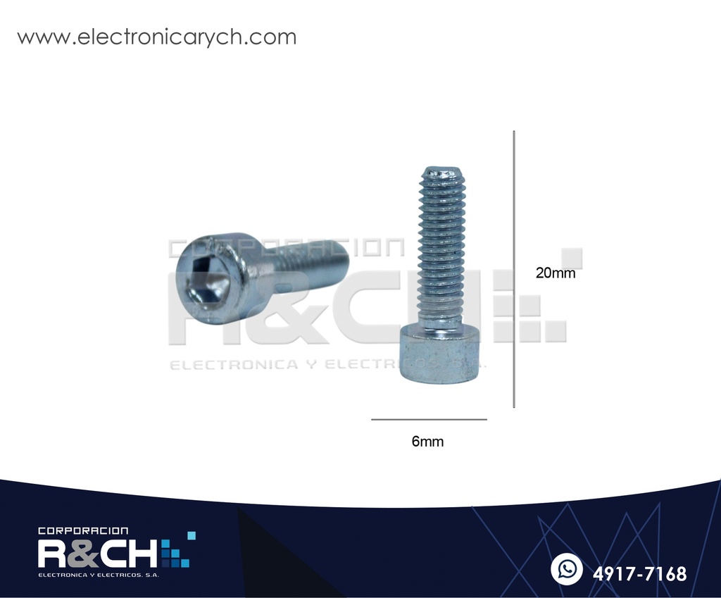 TOR-H620G Tornillo M6x20mm Cabeza Hexagonal Galvanizado