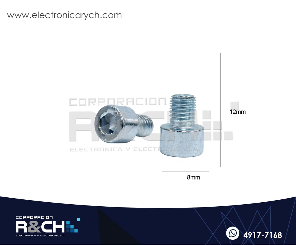 TOR-H812G Tornillo M8x12mm Cabeza Hexagonal Galvanizado