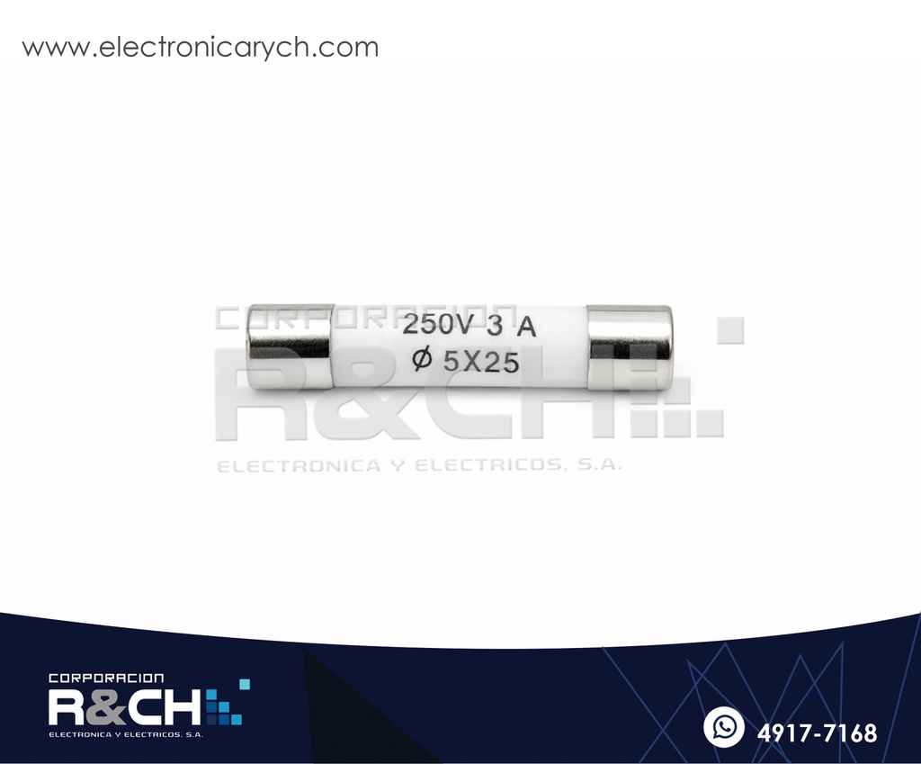 FEU-3A Fusible Europeo 3A Cerámico UL 5x25mm