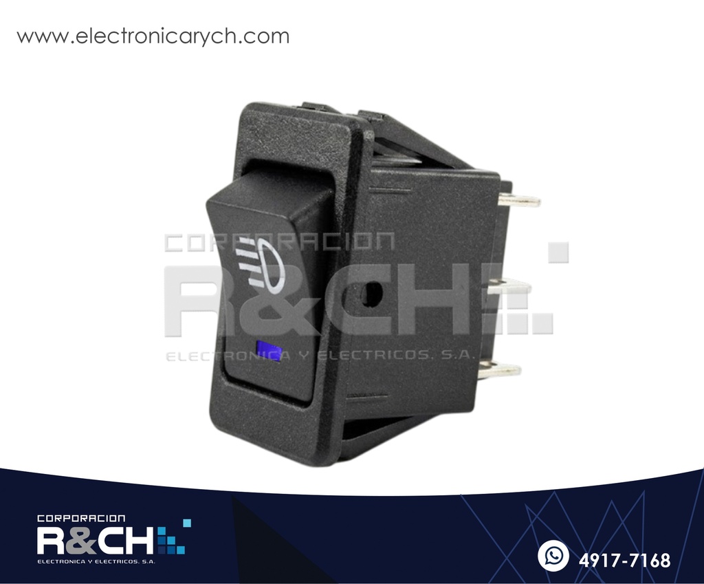 SW-17DAZ Switch Rocket 2 Polos 1 Tiro 12VDC 35A Azul