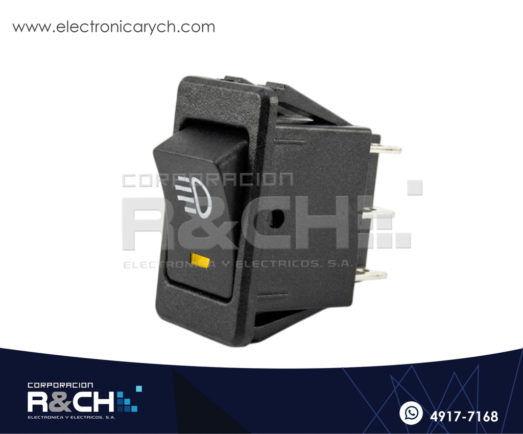 SW-17DA Switch Rocket 2 Polos 1 Tiro 12VDC 35A Amarillo