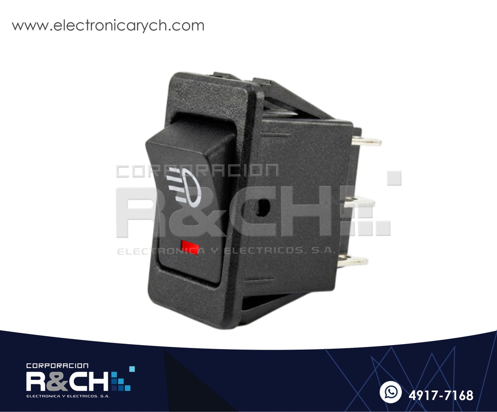 SW-17DR Switch Rocket 2 Polos 1 Tiro 12VDC 35A Rojo