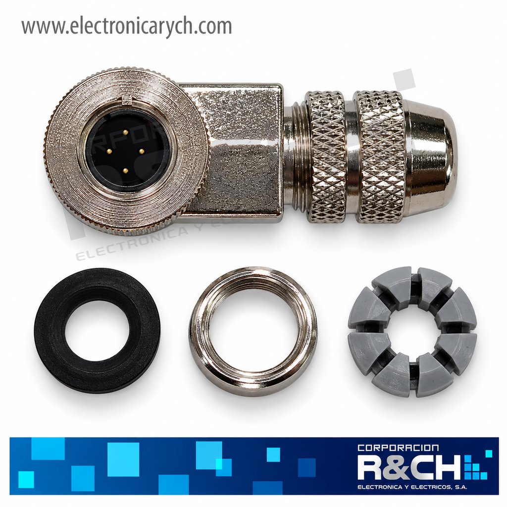 CN-M124AF Conector M12 Hembra 4 pin Angular