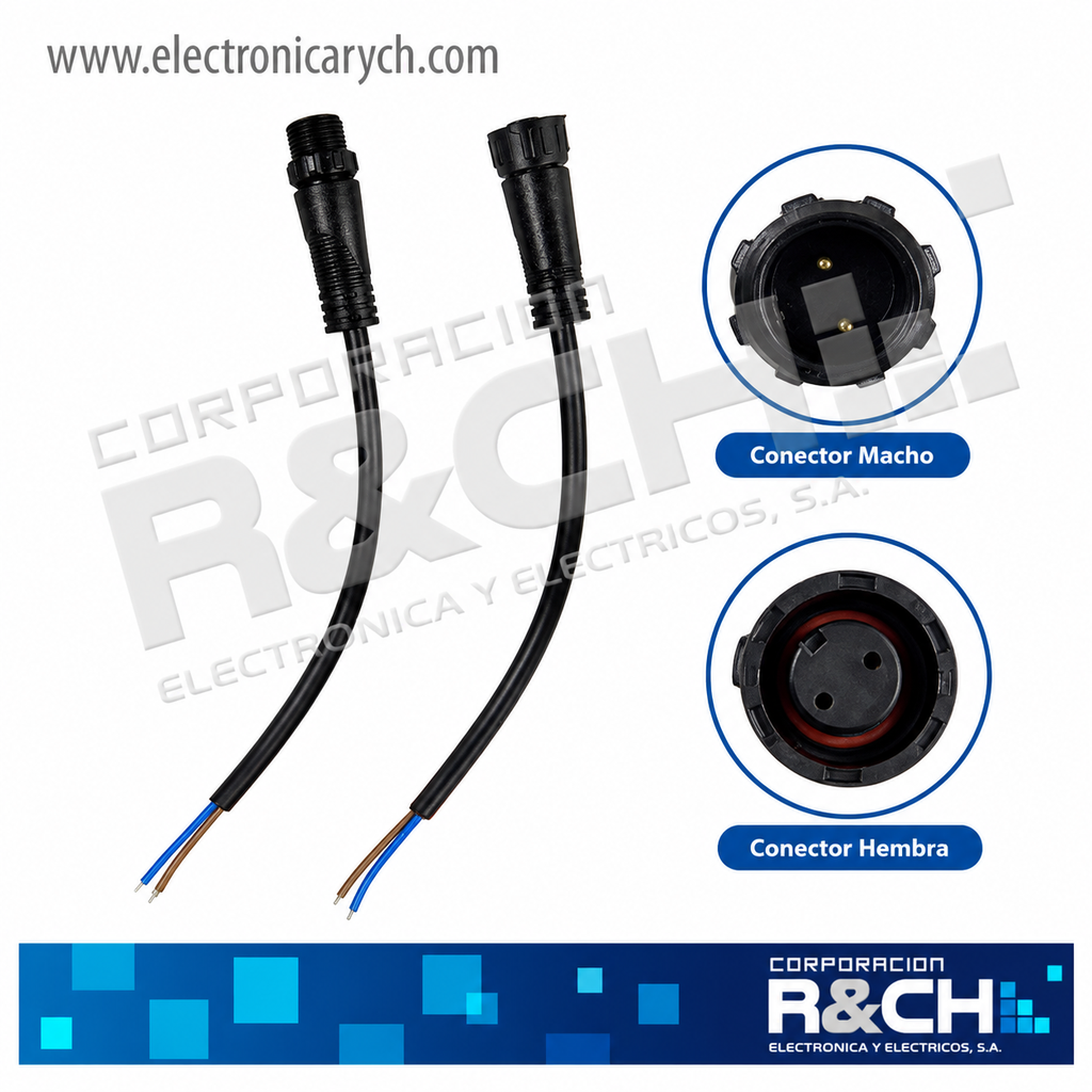 CN-M122C5 Conector con Cable  M12 Hembra y Macho 2 Pin