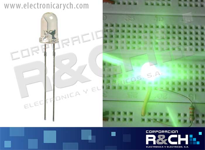 LD-5XV2C LED 5mm verde 24K MCD 30º